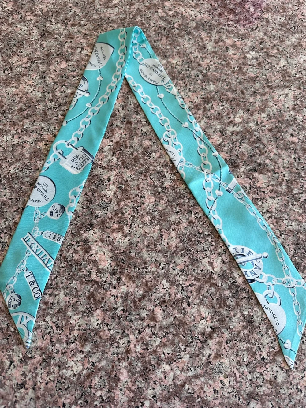 Tiffany & Co. Silk Scarf in Signature Aqua and White